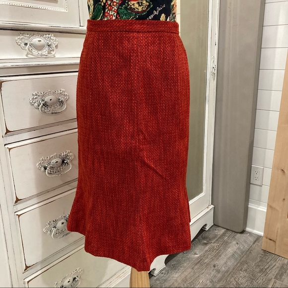 Vintage red tweed skirt size 6 - Picture 1 of 10